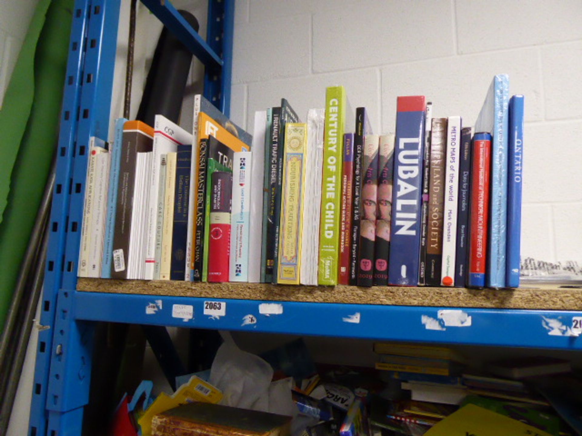 Small part shelf of mixed reference books, study materials etc