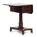 A 19th century rosewood and crossbanded hobby/sewing table,