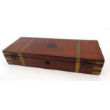 A late 19th/early 20th century mahogany and brass bound field surgeon's box, Arnold & Sons,