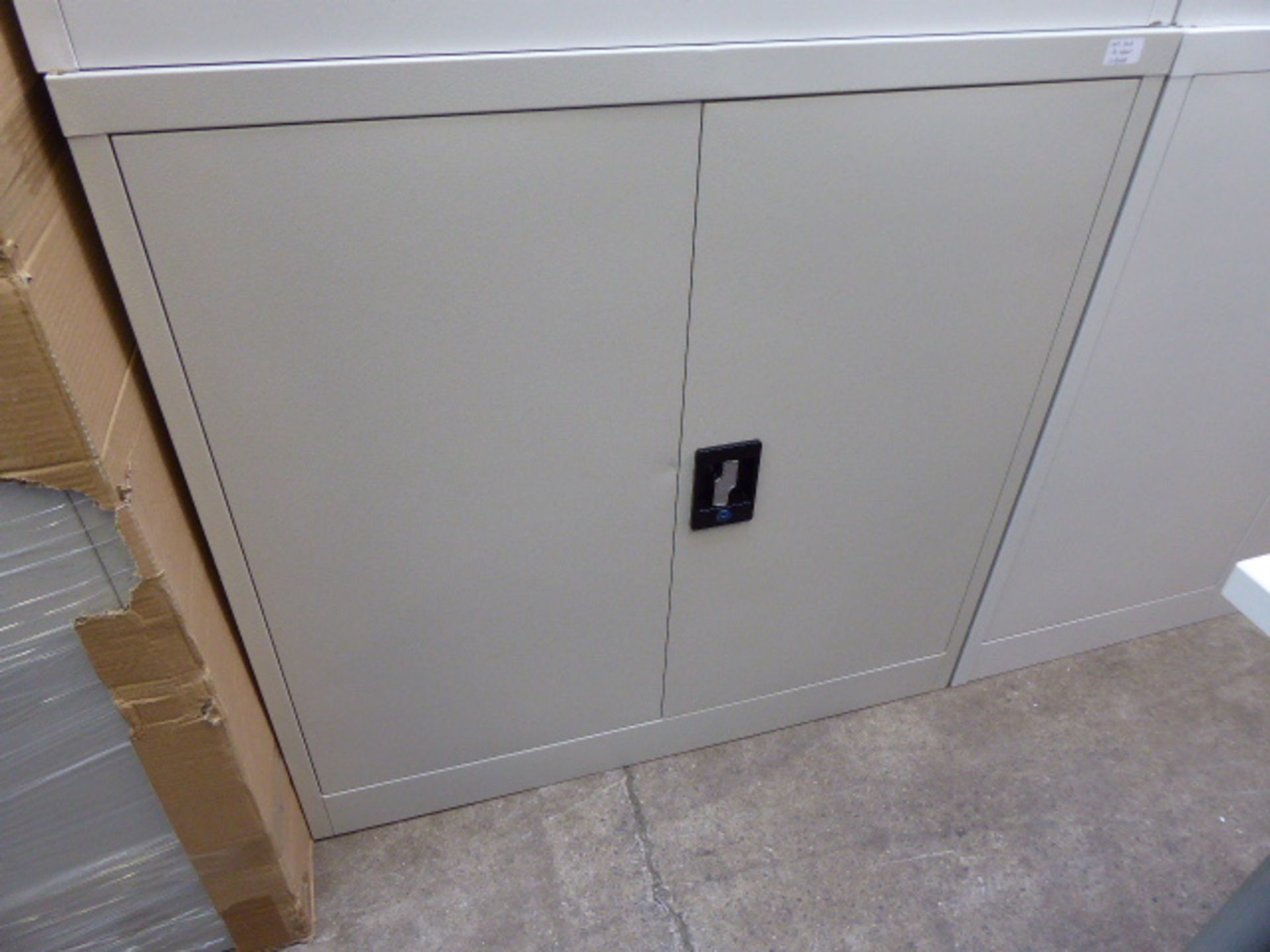 Two metal grey low level 2 door staionery cabinets - Image 2 of 2