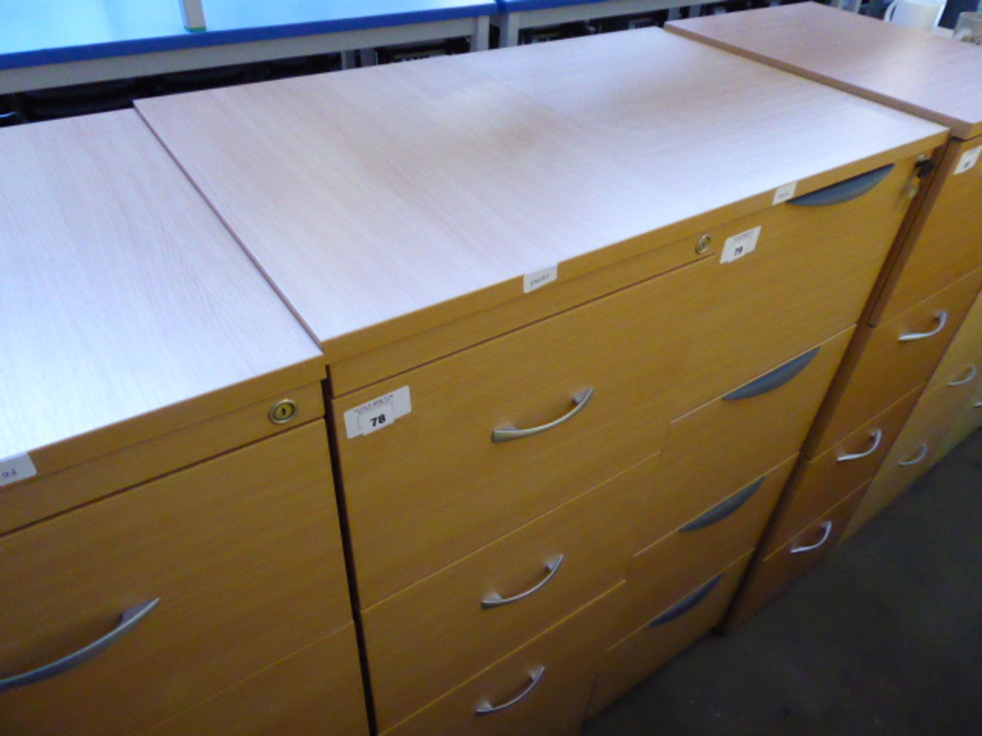 Oak effect 4 drawer filing cabinet