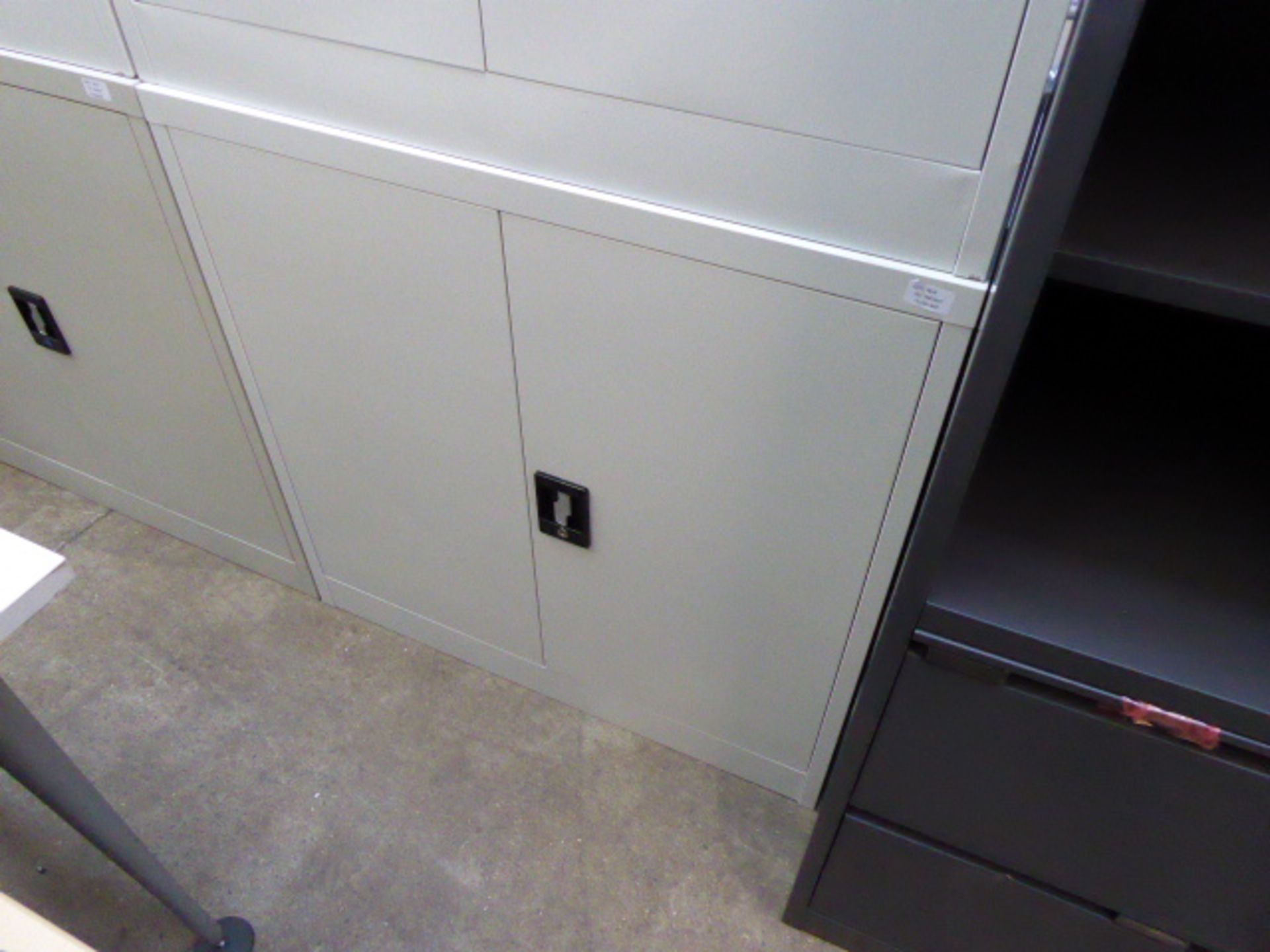 Two metal grey low level 2 door staionery cabinets - Image 2 of 2