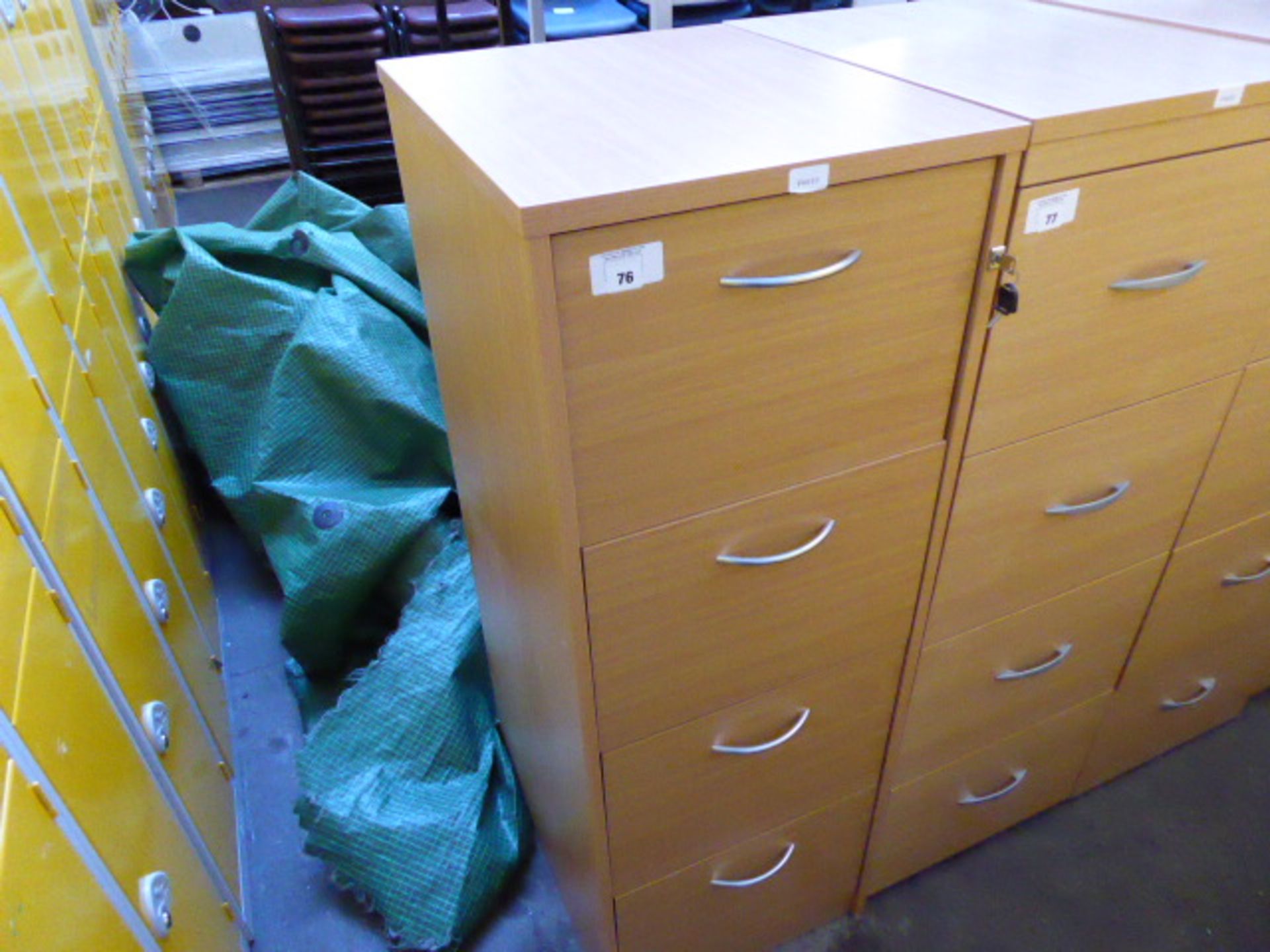 Beech effect 4 drawer filing cabinet