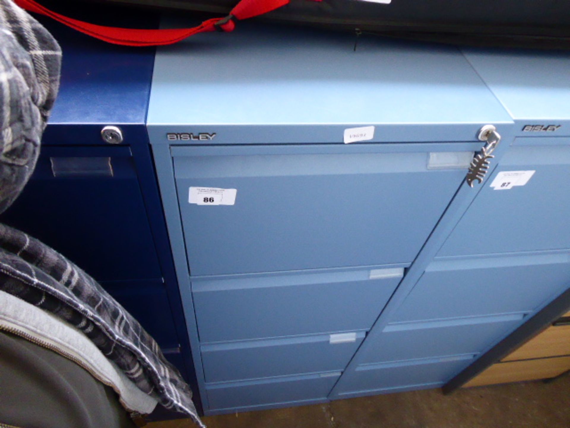 Bisley blue metal 4 drawer filing cabinet