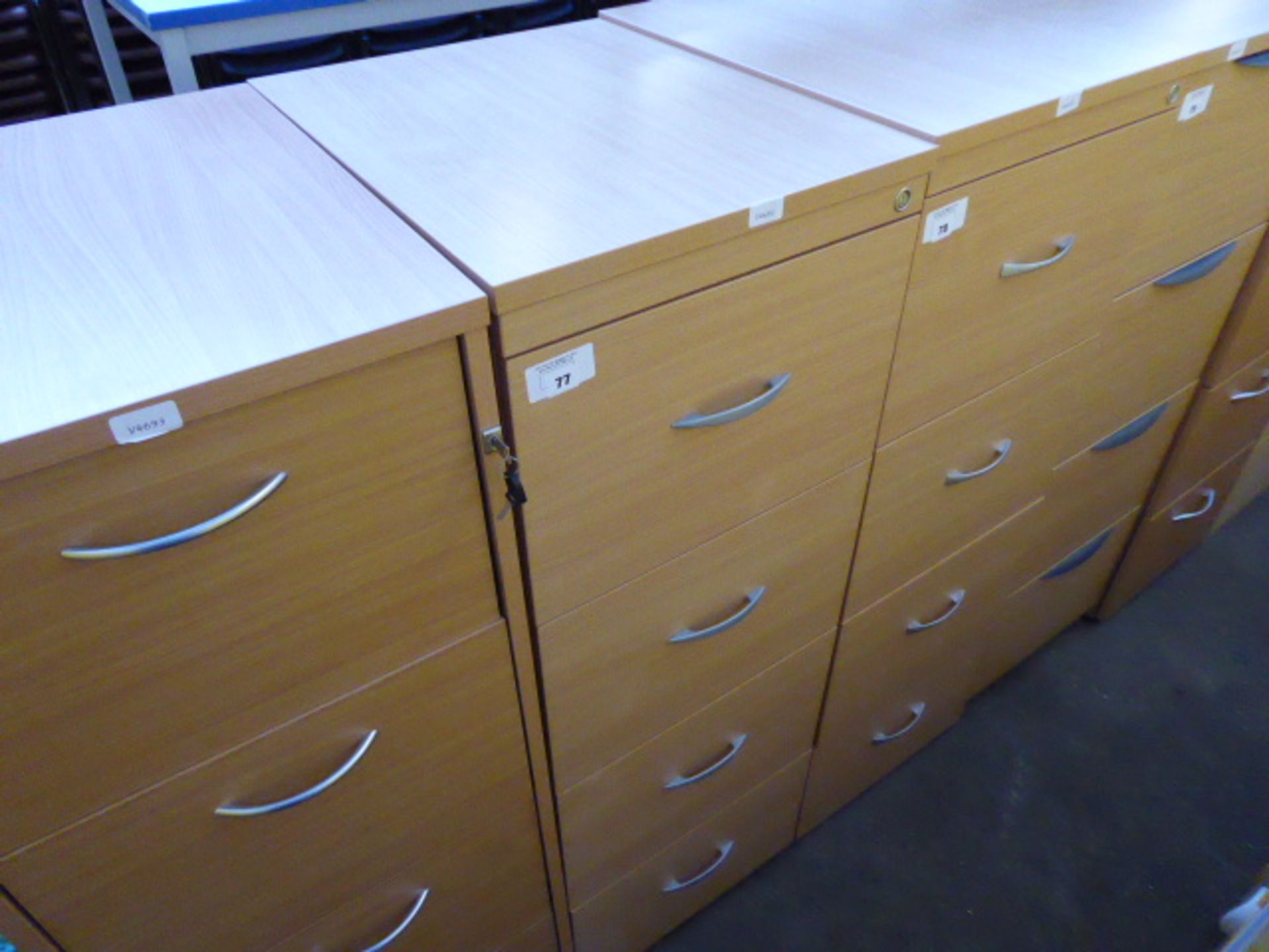 Oak effect 4 drawer filing cabinet