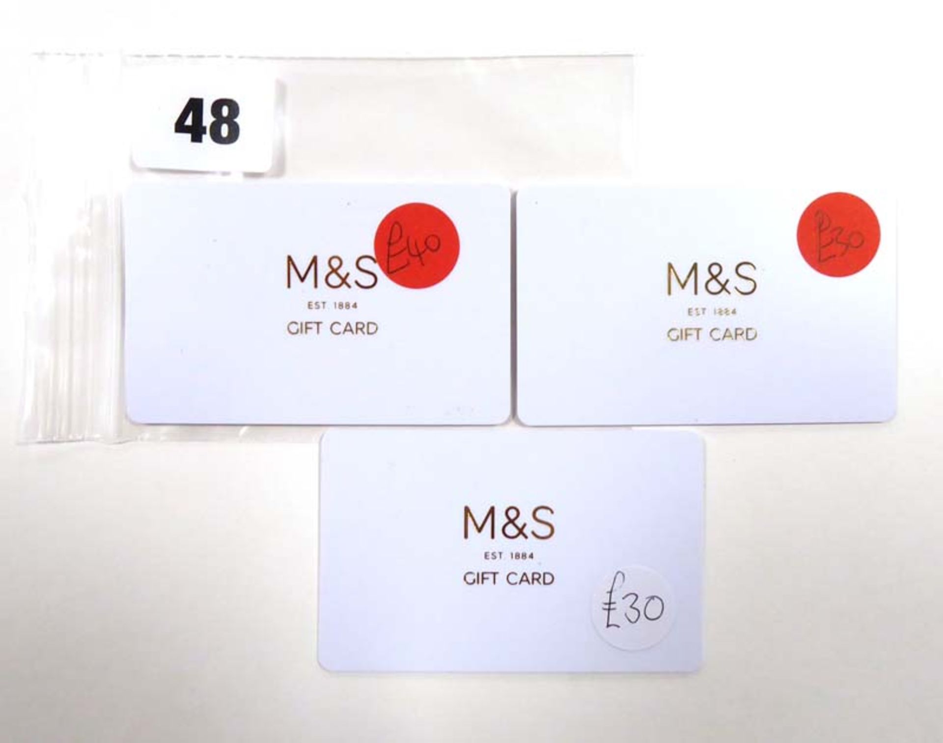 Marks & Spencer (x3) - Total face value £100