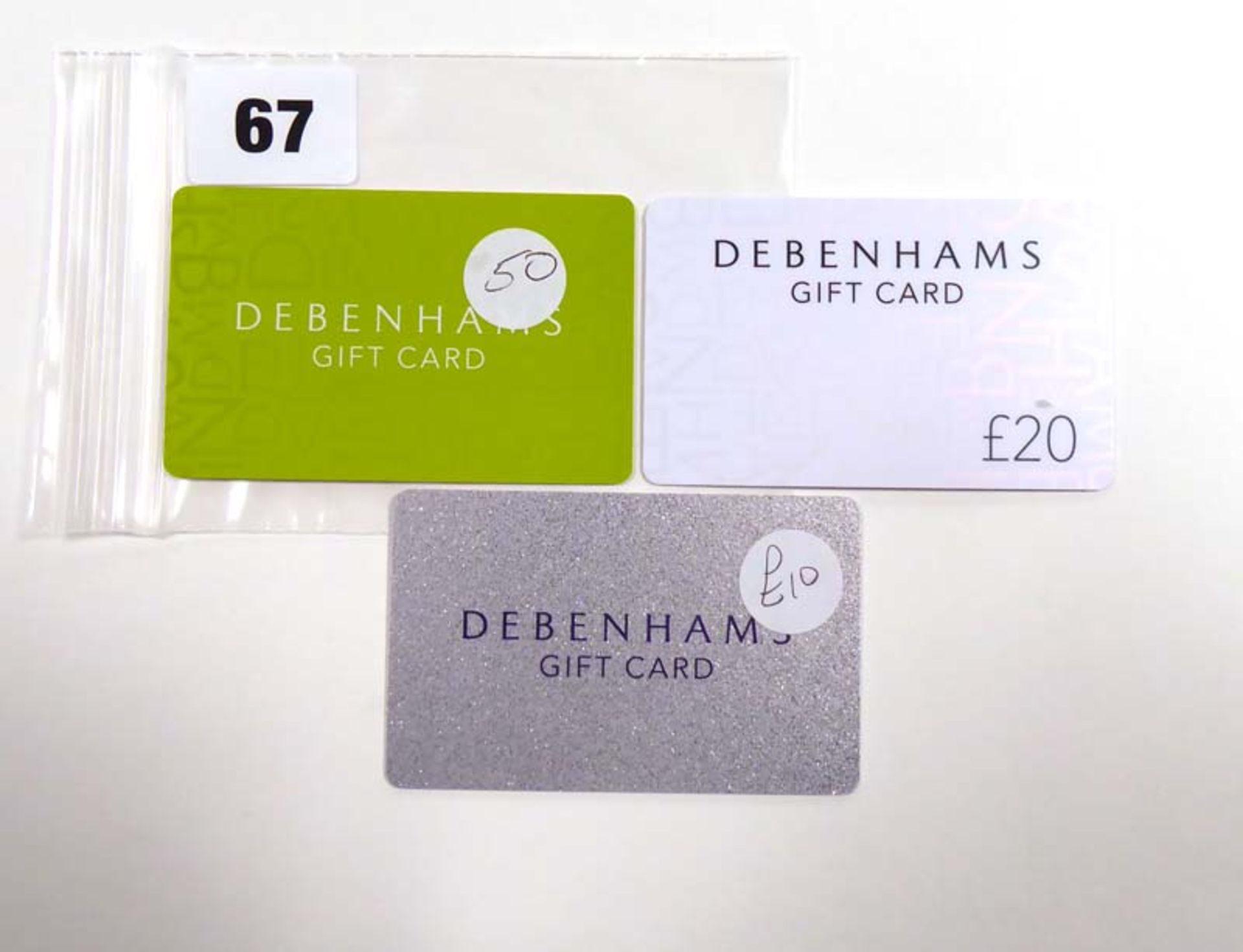 Debenhams (x3) - Total face value £80