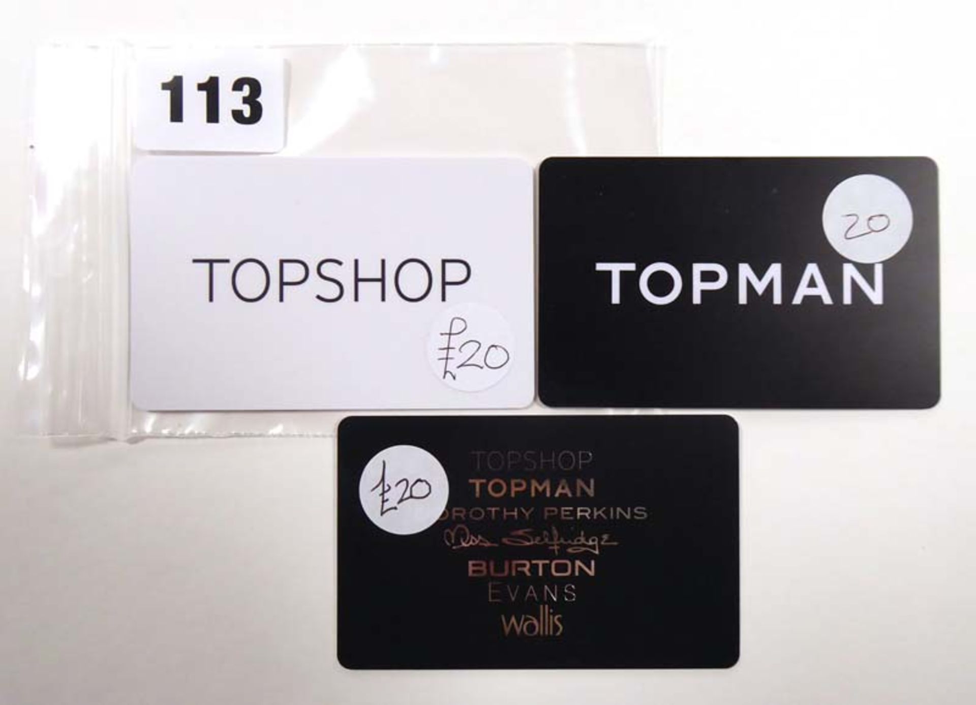 Topshop/Topman (x3) - Total face value £60