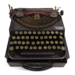 A cased Remington 'Portable' typewriter manufactured in the U.S.A.