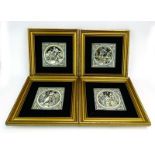 Moyr Smith for Mintons, a set of four tiles from the Shakespeare series comprising Cymbeling II II,