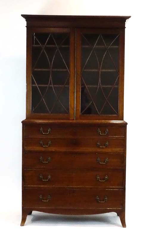 A 19th century mahogany bookcase cabinet, - Image 2 of 18