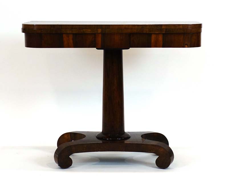 A 19th century rosewood card table,