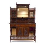 A late 19th century rosewood sideboard,