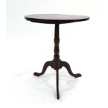 An 18th century and later tripod wine table,