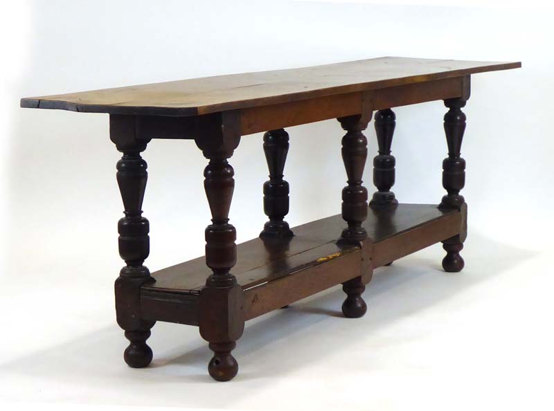 An 18th century-type oak refectory table, - Image 2 of 3