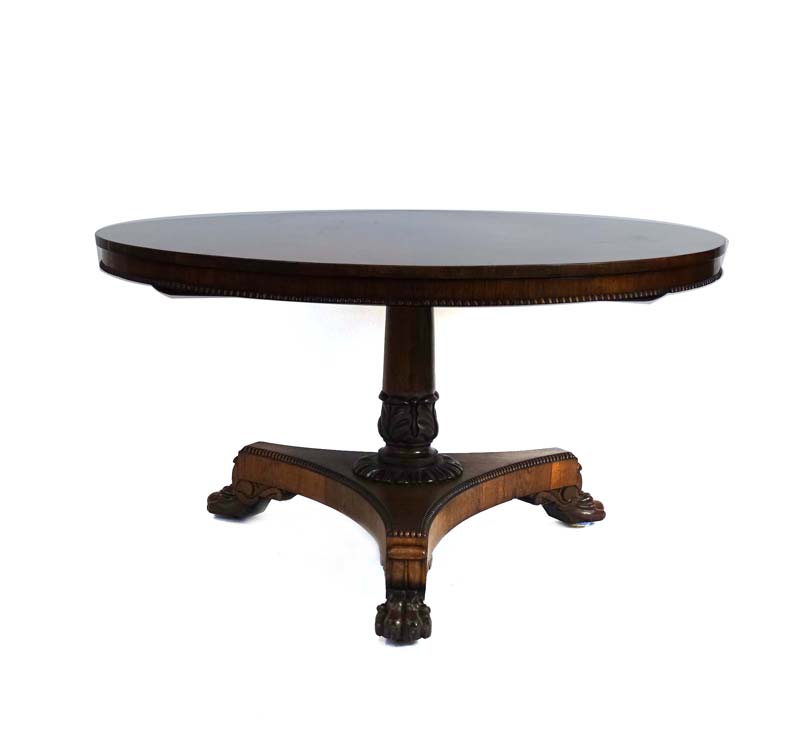 A William IV rosewood tilt-top dining table, - Image 2 of 3