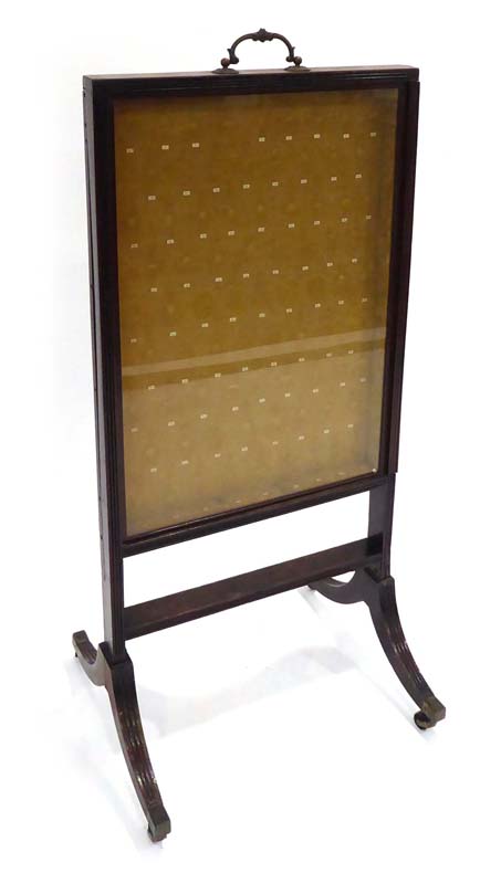 A 19th century mahogany framed fire screen/stand, - Image 2 of 3