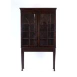 A 19th century mahogany display cabinet on stand,