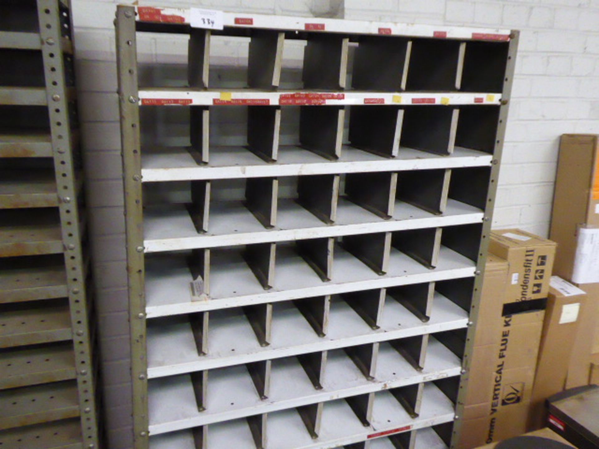 Metal bolted pigeon hole rack