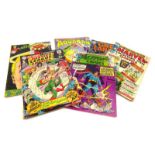 DC Comic collection dated 1960s/70s comprising original copies of Aquaman, Green Lantern, Hawkman,