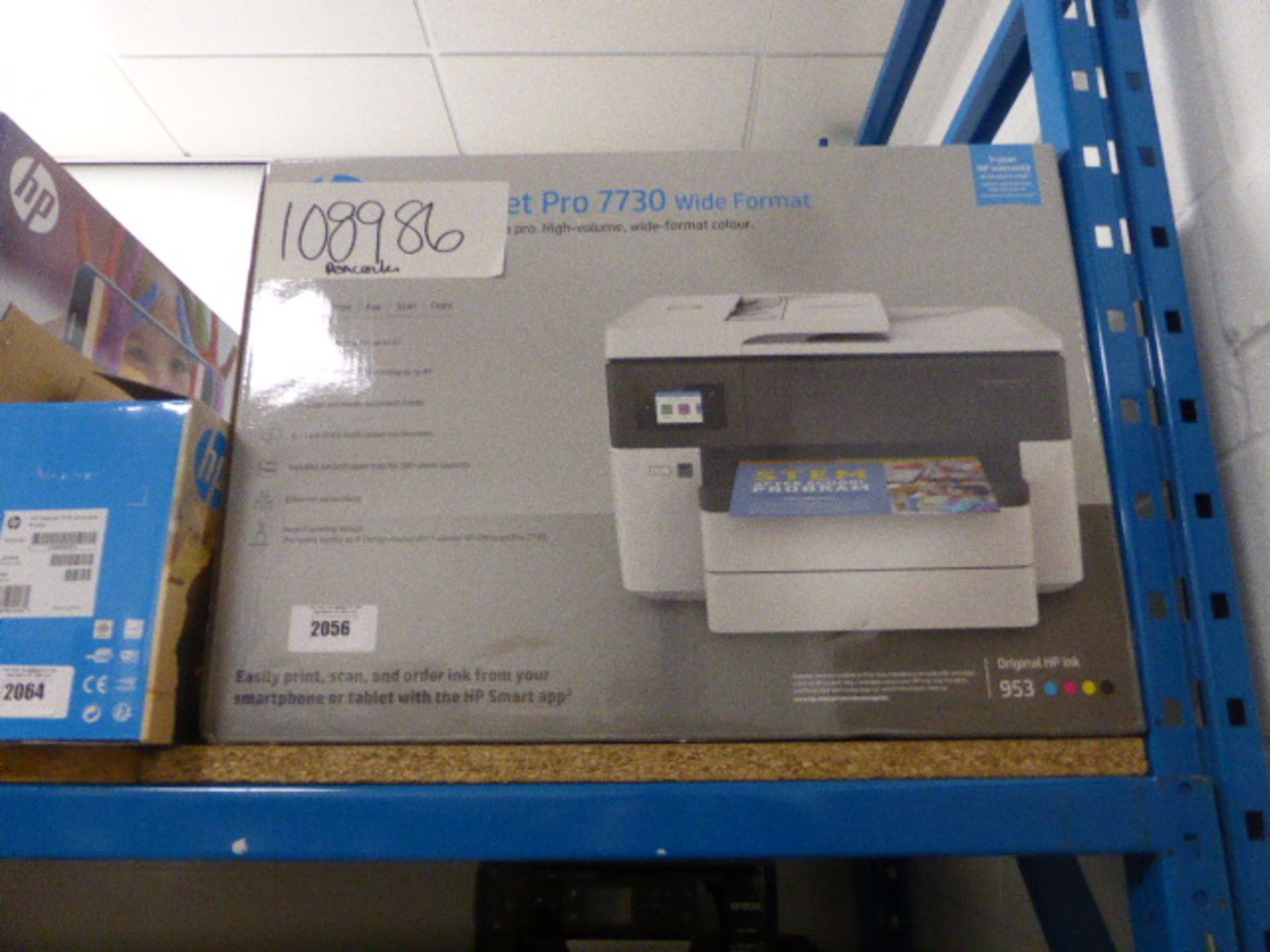 HP Officejet Pro 7730 wide format colour printer in box