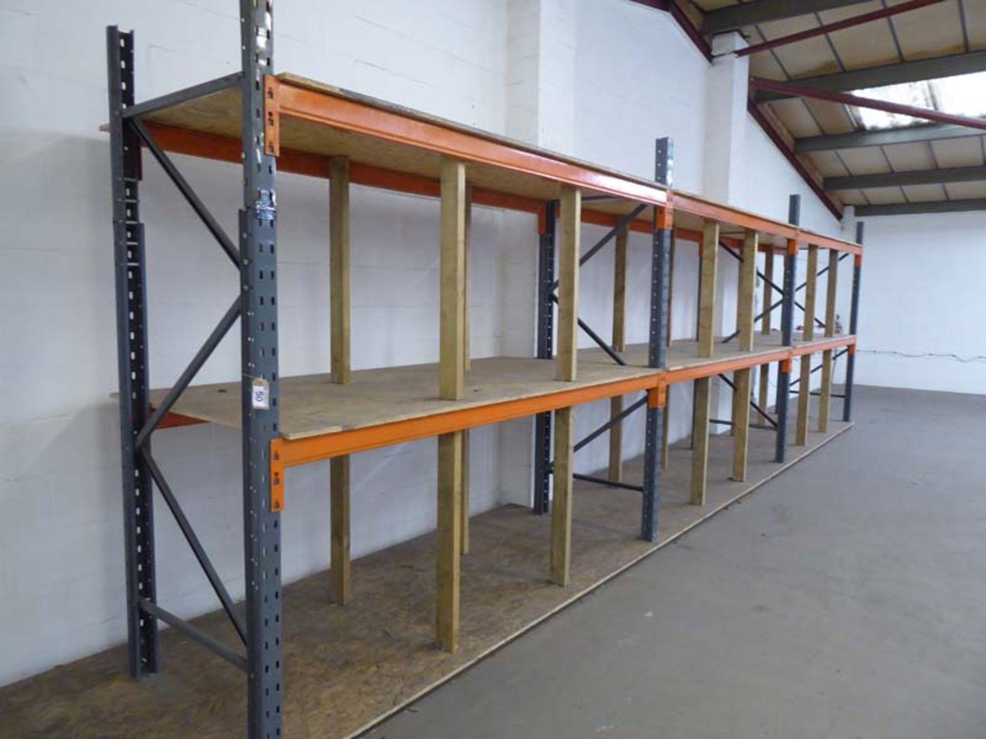 4 bays of mainly Dexion Speedloc grey and orange pallet racking together with various additional