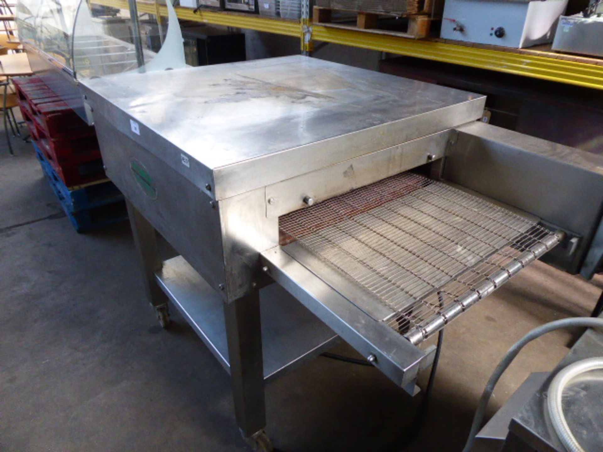 220cm Trampton International Ltd electric single deck pizza conveyor oven