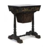 A 19th century chinoiserie work table,