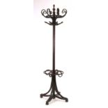 A late 19th century Thonet-type bentwood hat and coat stand CONDITION REPORT: Top
