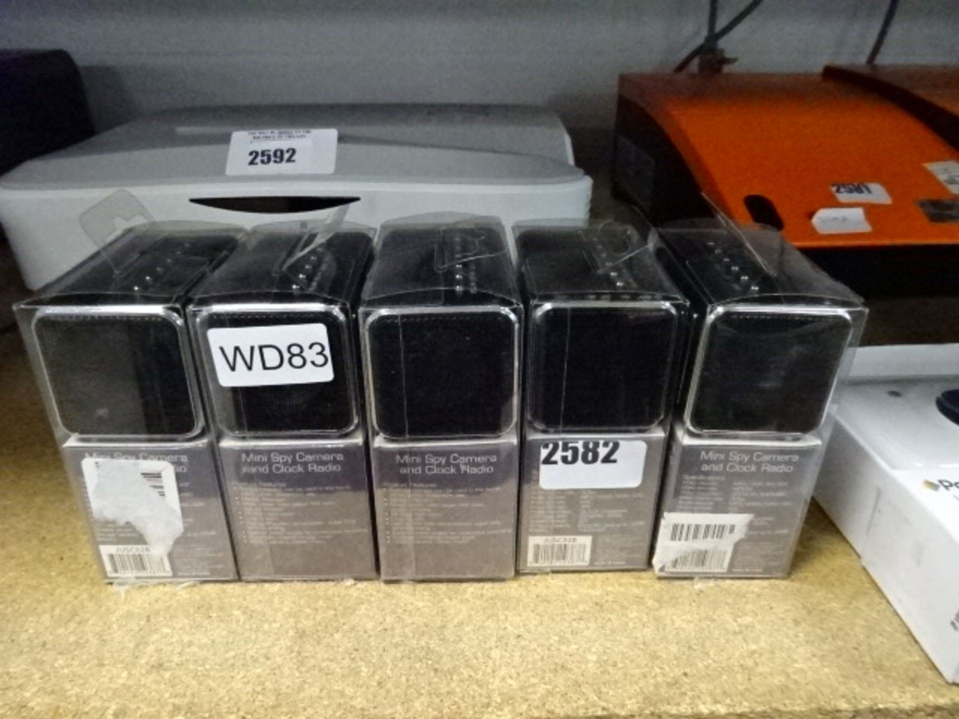 5 Jumbl mini spy alarm clock radio kits in boxes