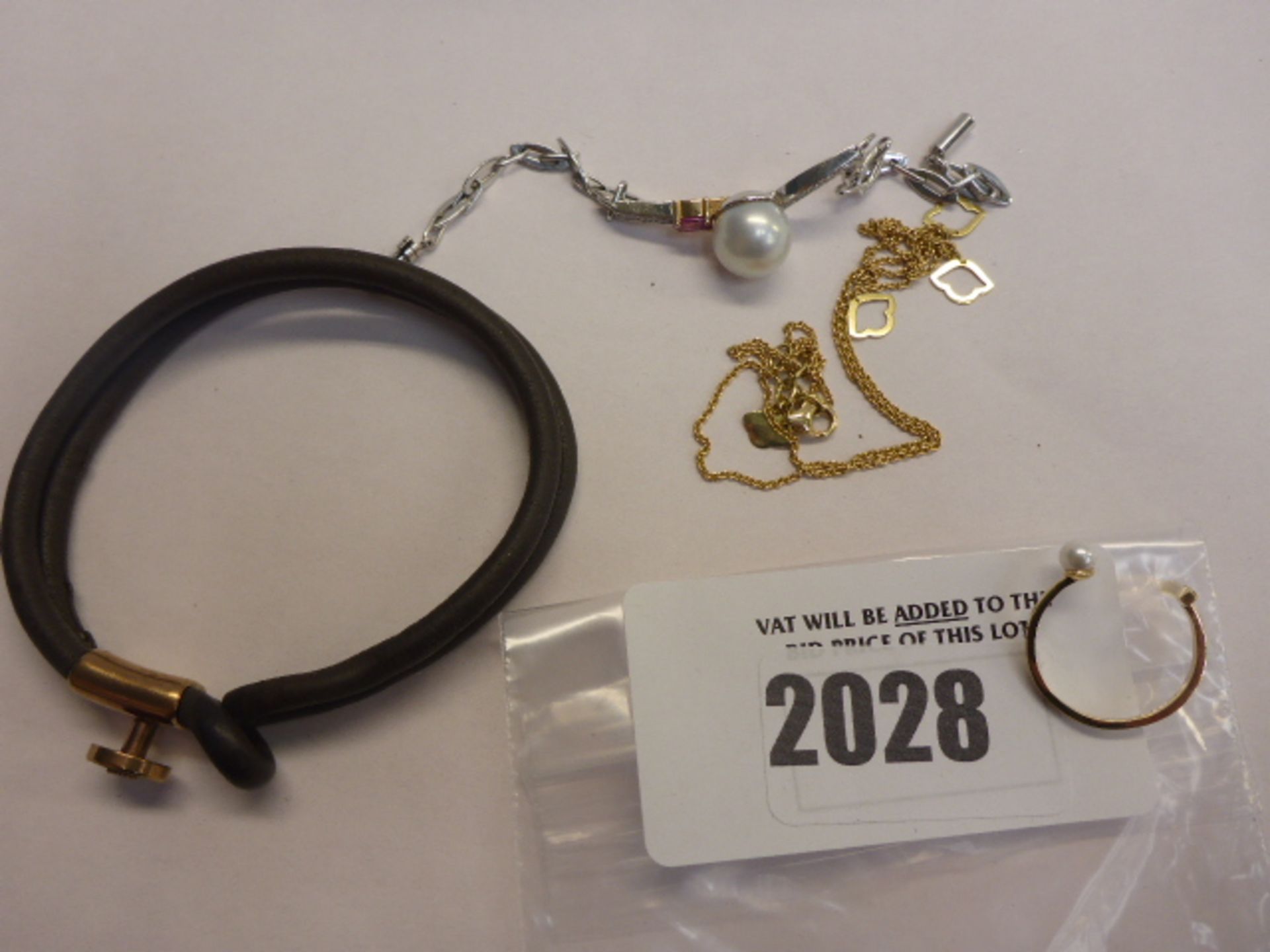 Amrapali 18k necklace, 14k ring, gemmed bracelet and Emporio Armani bangle