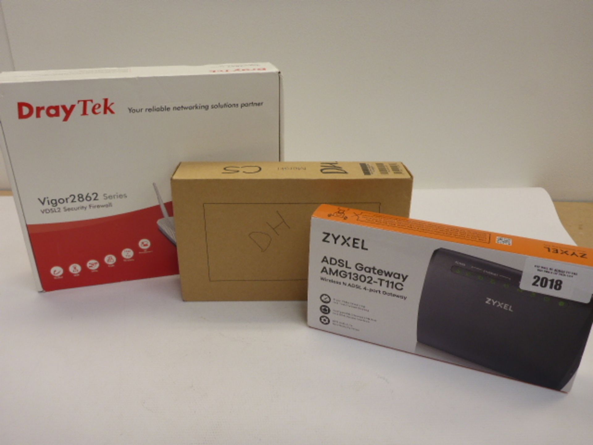 Draytek, Cisco, and Zyxel Network adaptors and routers.