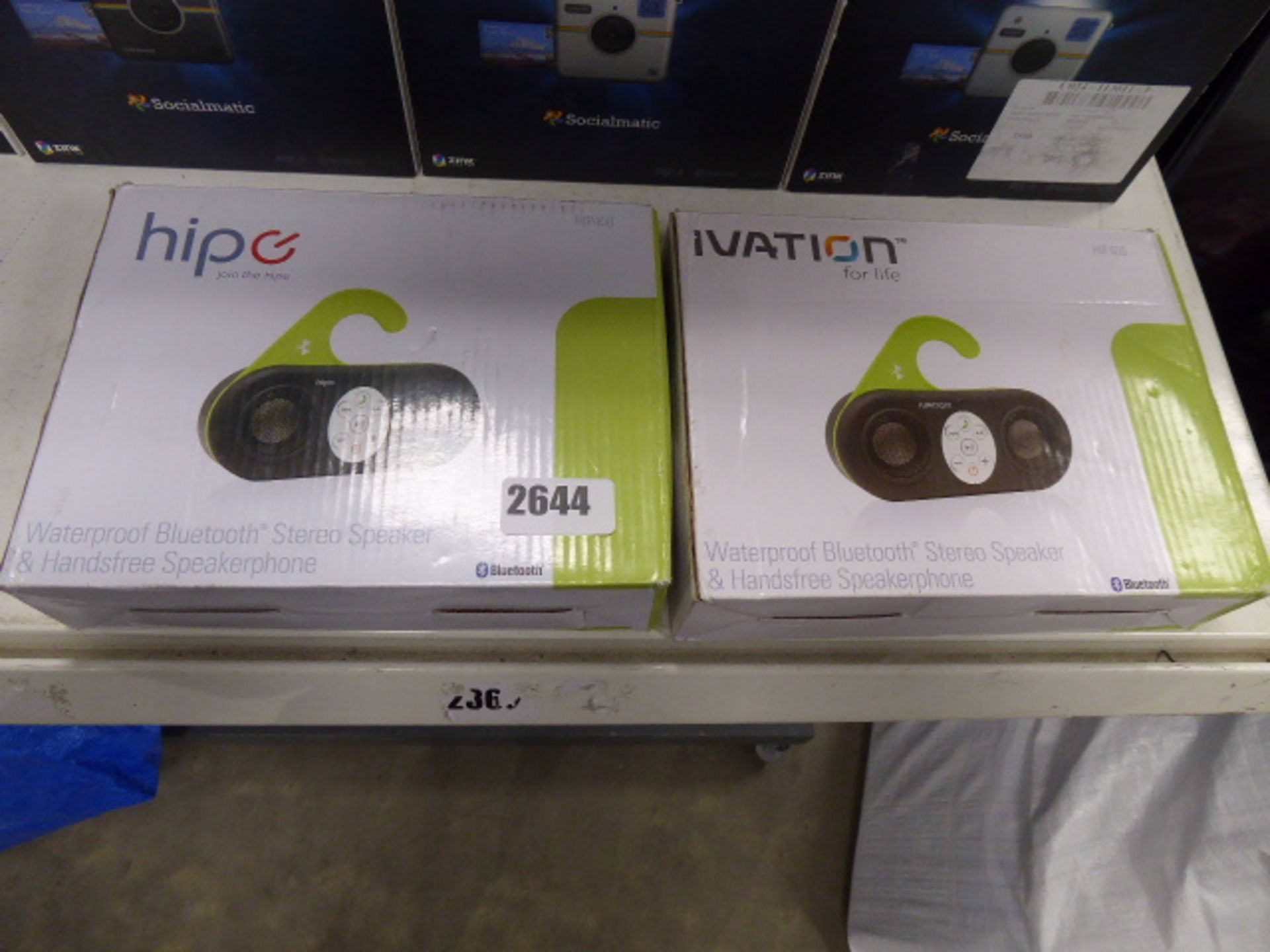 Hypo and Ivation shower speakers