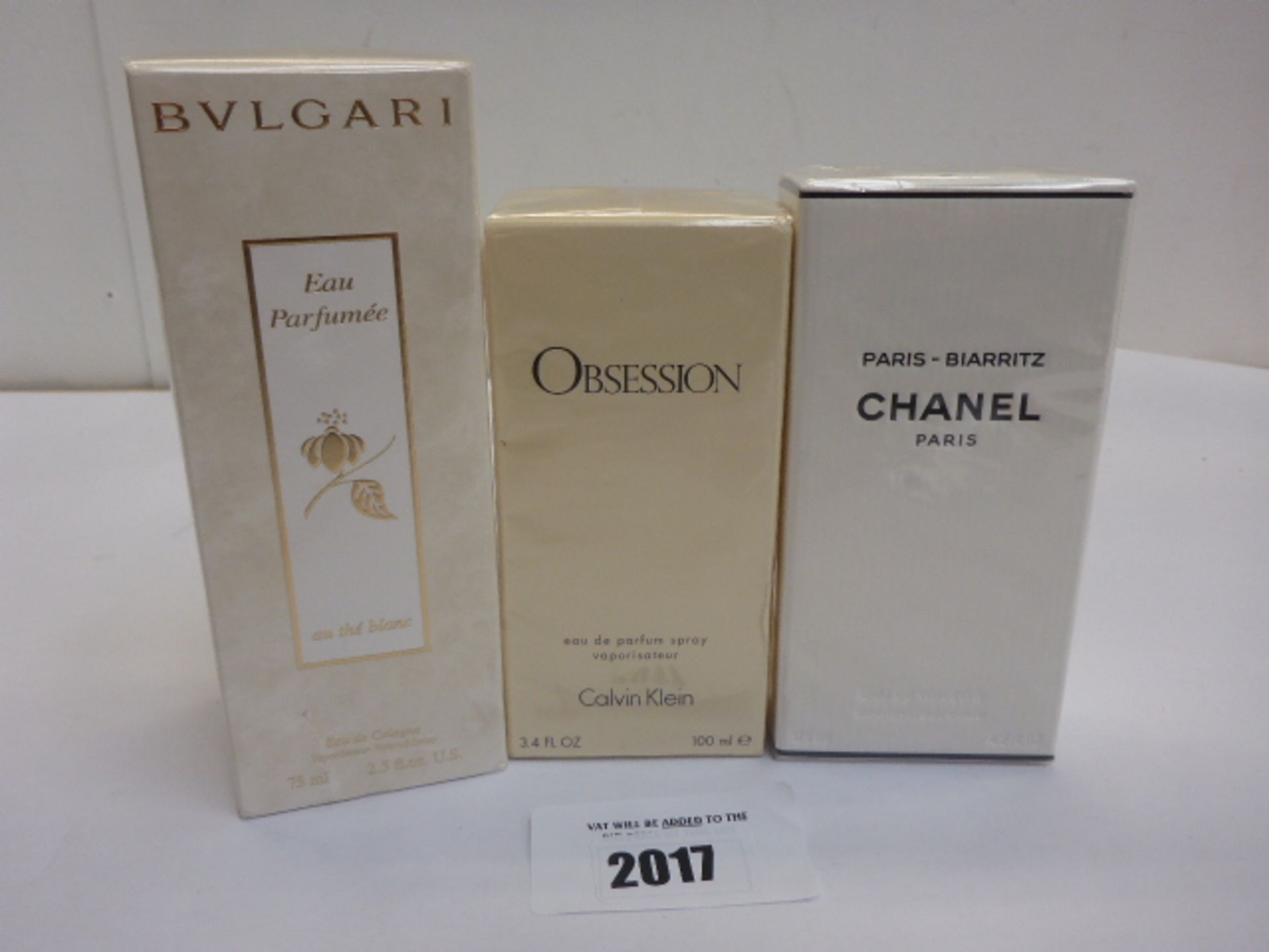 Chanel Paris-Biarritz, Calvin Klein Obsession and Bvlgari Au The Blanc perfumes
