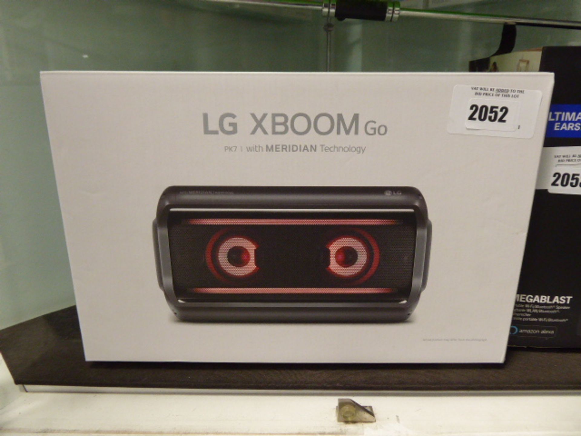 An LG X Boom Go PK7 speaker in box