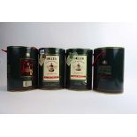 4 Bell's Christmas Celebration bell decanters with carton's, 1988,1989,1990 & 1991,