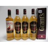 4 bottles, 1x The Famous Grouse Scotch Whisky 40% 70cl & 3x Grant's Family Reserve Scotch Whisky,