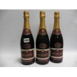 3 bottles of Jacquart Brut Mosaique Rose Millesime 1999 Vintage Champagne