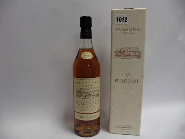 A bottle of Chateau De Pellehaut 10 year old Armagnac Folle Blanche Tenareze with box, bottled 10.