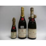 3 old bottles of Moet & Chandon Champagne, 1x Dry Imperial 1964 Vintage,