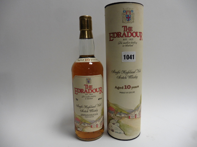 A bottle of The Edradour 10 year old Single Highland Malt Scotch Whisky with carton circa 1980's