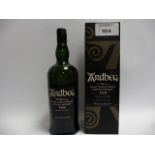 A bottle of Ardbeg 10 year old The Ultimate Islay Single Malt Scotch Whisky with box 46% 1 litre