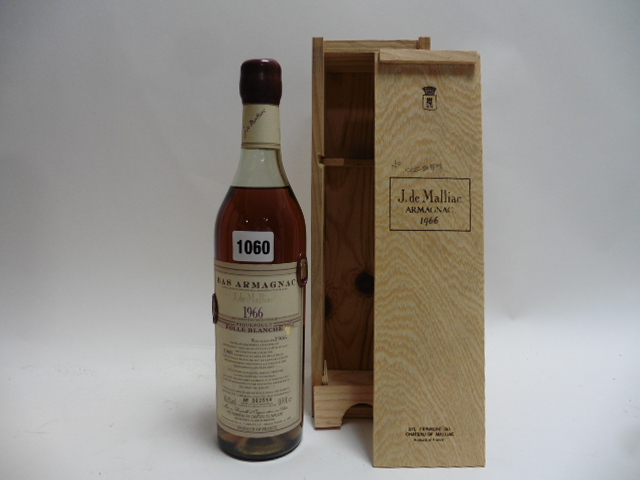 A bottle of J de Malliac Vintage 1966 Bas Armagnac from the Folle Blanche grape, - Image 2 of 4