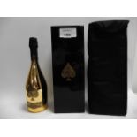 A bottle of The Ace of Spades Brut Champagne by Armand De Brignac with box and case 75cl (Note VAT