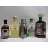 5 small bottles, 1x Serafini Limoncello liquore 30% 50cl,