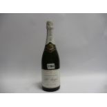 A bottle of Pol Roger Brut White Foil Champagne Celebrating 150 years 1849 - 1999
