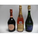3 bottles of Champagne, 1x Laurent-Perrier Cuvee Rose Brut,