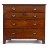 A 19th century mahogany and crossbanded chest of two short over three long graduated drawers,