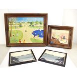 Baron (20th Century School), A naive study of a park, signed, oil on canvas,
