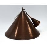 A 1970's Danish copper conical ceiling light CONDITION REPORT: Height approx.